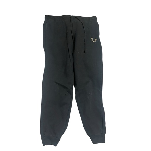 True Religion Pants - True Relgion Black Sweatpants With Gold Logo Womens Size Medium